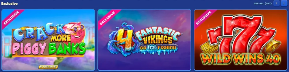 Pistolo exclusive slot games selection featuring Crack More Piggy Banks.